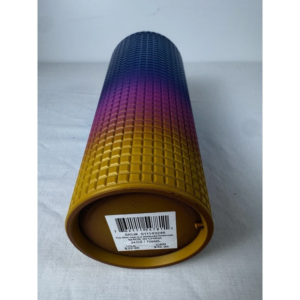 Tim Singleton X Starbucks 2023 Collab Rainbow Ombré Finish 24 Oz Coffee Tumbler